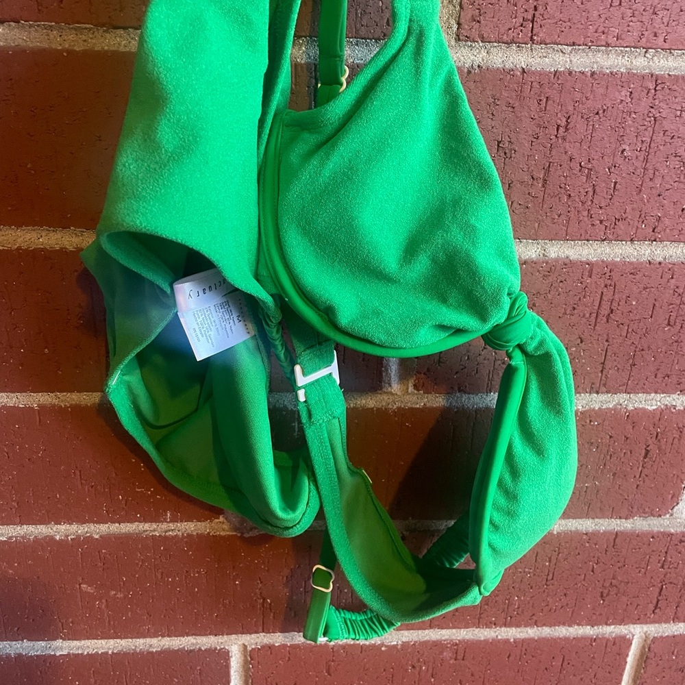 Sanctuary Swim Sandbar Kelly Green Solid Bikini Set Size Medium